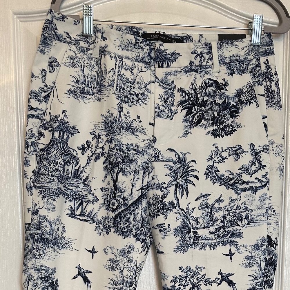 Zara Cotton Ankle Length Pattern Pants